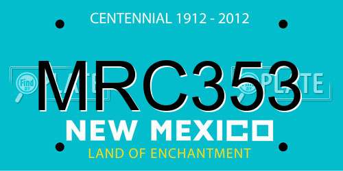 MRC353 New Mexico License Plate