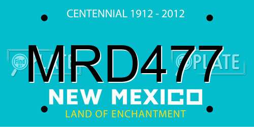 MRD477 New Mexico License Plate