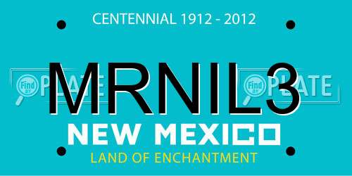 MRNIL3 New Mexico License Plate