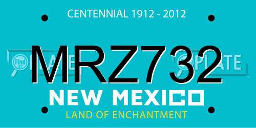 MRZ732 New Mexico License Plate