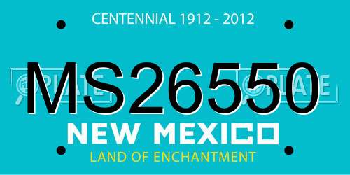 MS26550 New Mexico License Plate