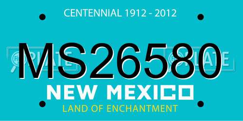 MS26580 New Mexico License Plate