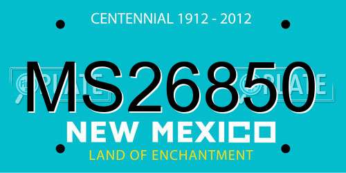 MS26850 New Mexico License Plate