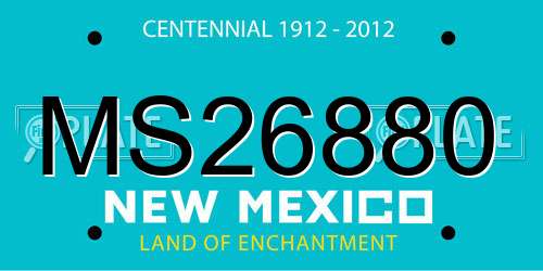 MS26880 New Mexico License Plate