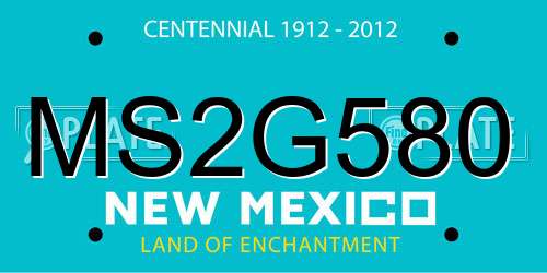 MS2G580 New Mexico License Plate