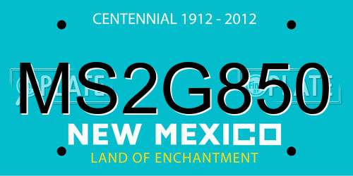 MS2G850 New Mexico License Plate