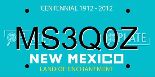 MS3Q0Z New Mexico License Plate