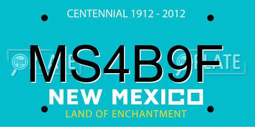 MS4B9F New Mexico License Plate