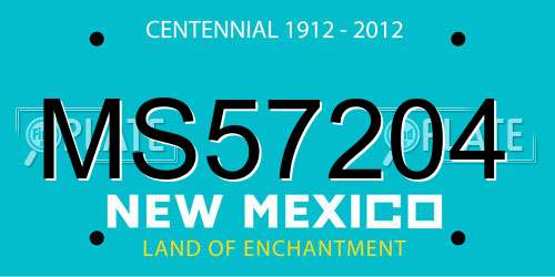 MS57204 New Mexico License Plate