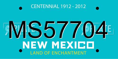 MS57704 New Mexico License Plate