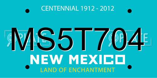 MS5T704 New Mexico License Plate
