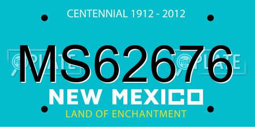 MS62676 New Mexico License Plate