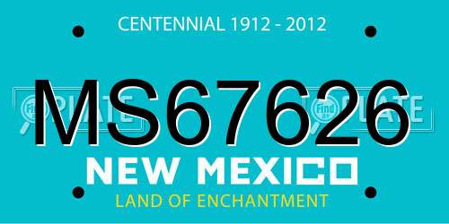 MS67626 New Mexico License Plate