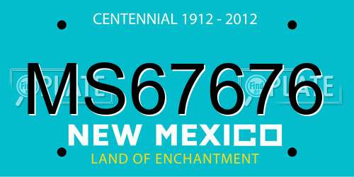 MS67676 New Mexico License Plate
