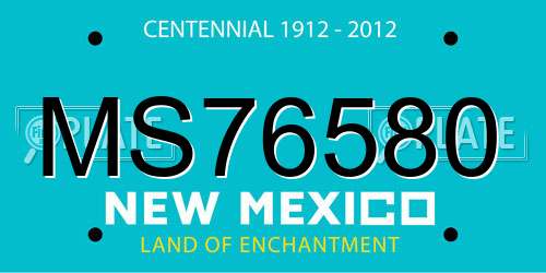 MS76580 New Mexico License Plate