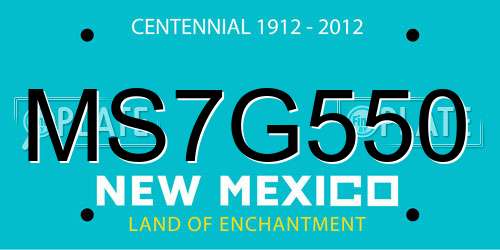 MS7G550 New Mexico License Plate