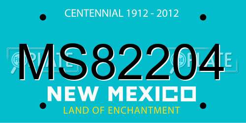 MS82204 New Mexico License Plate