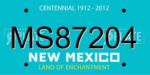 MS87204 New Mexico License Plate