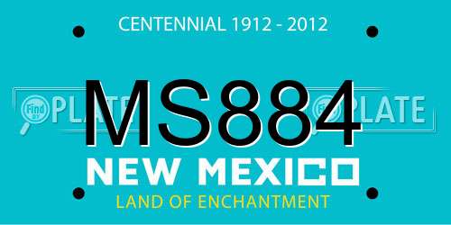 MS884 New Mexico License Plate