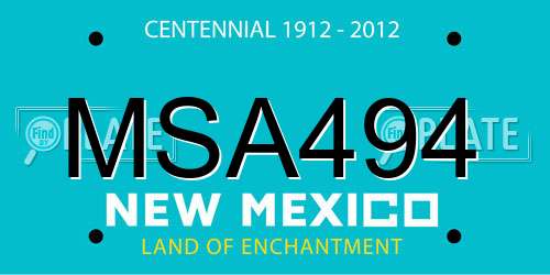 MSA494 New Mexico License Plate