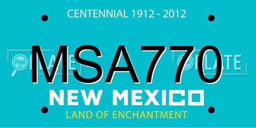 MSA770 New Mexico License Plate