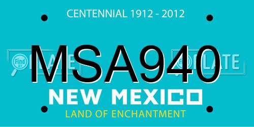 MSA940 New Mexico License Plate