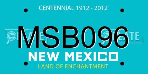 MSB096 New Mexico License Plate