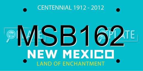 MSB162 New Mexico License Plate
