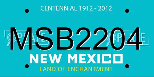 MSB2204 New Mexico License Plate