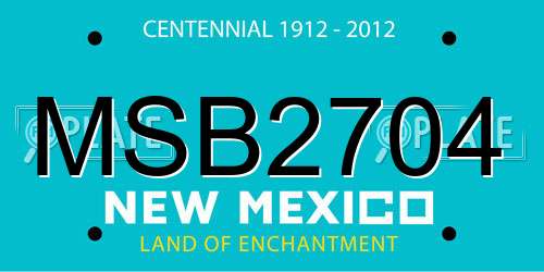 MSB2704 New Mexico License Plate