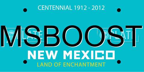 MSBOOST New Mexico License Plate