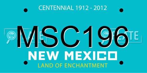 MSC196 New Mexico License Plate