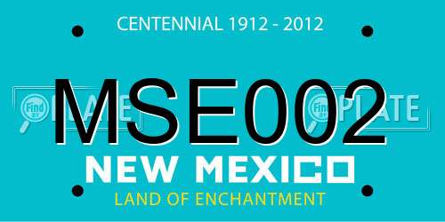 MSE002 New Mexico License Plate
