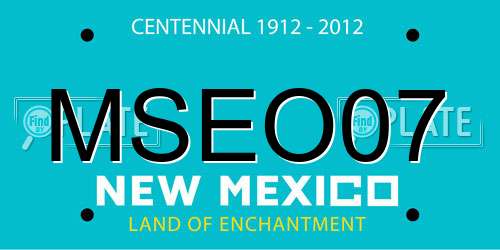 MSEO07 New Mexico License Plate