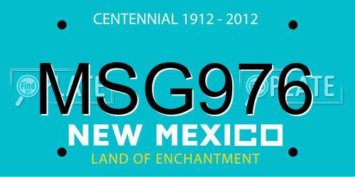 MSG976 New Mexico License Plate