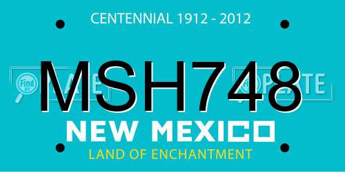MSH748 New Mexico License Plate