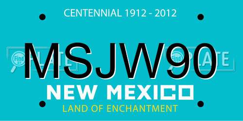 MSJW90 New Mexico License Plate
