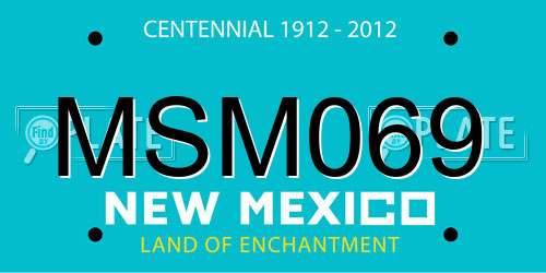 MSM069 New Mexico License Plate