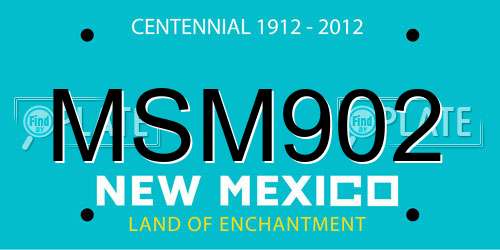 MSM902 New Mexico License Plate