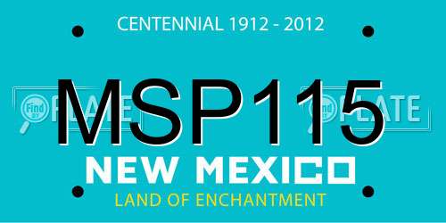 MSP115 New Mexico License Plate