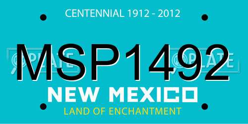 MSP1492 New Mexico License Plate
