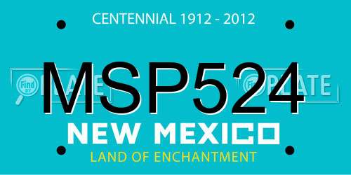 MSP524 New Mexico License Plate