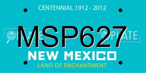 MSP627 New Mexico License Plate