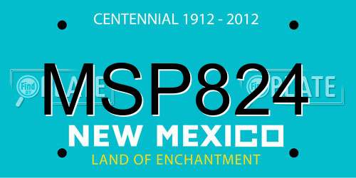 MSP824 New Mexico License Plate