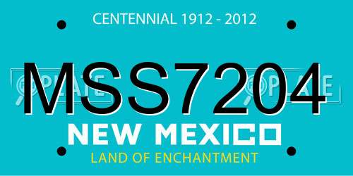 MSS7204 New Mexico License Plate