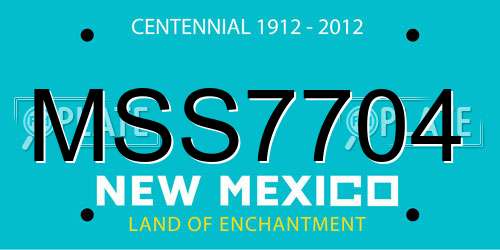 MSS7704 New Mexico License Plate