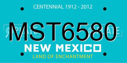 MST6580 New Mexico License Plate