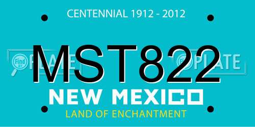 MST822 New Mexico License Plate