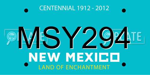 MSY294 New Mexico License Plate
