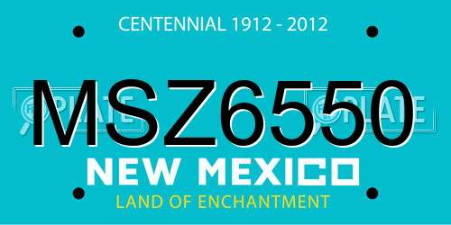 MSZ6550 New Mexico License Plate